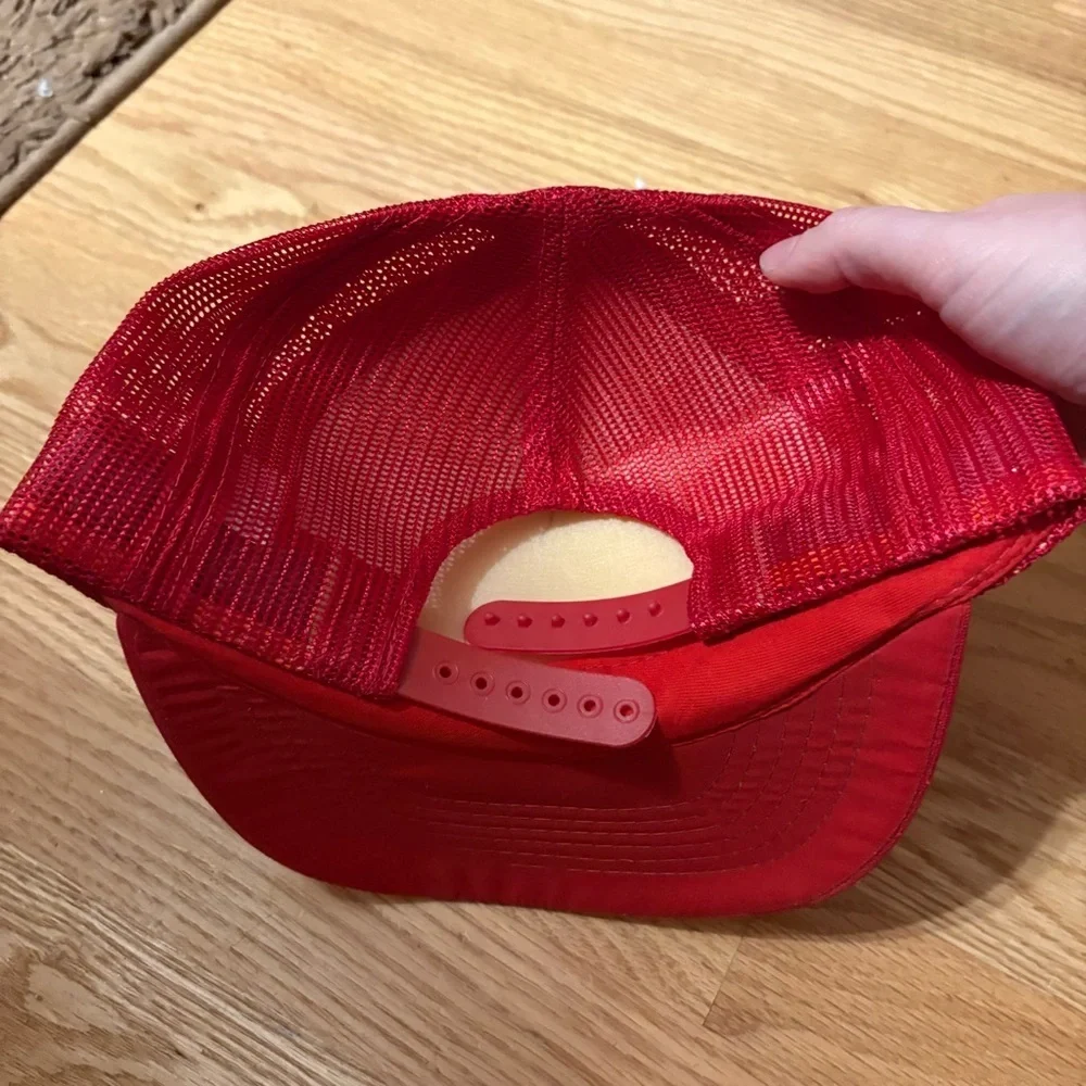 Vintage Liberty Engine Company Mesh SnapBack Hat Rope 90s Trucker Red White